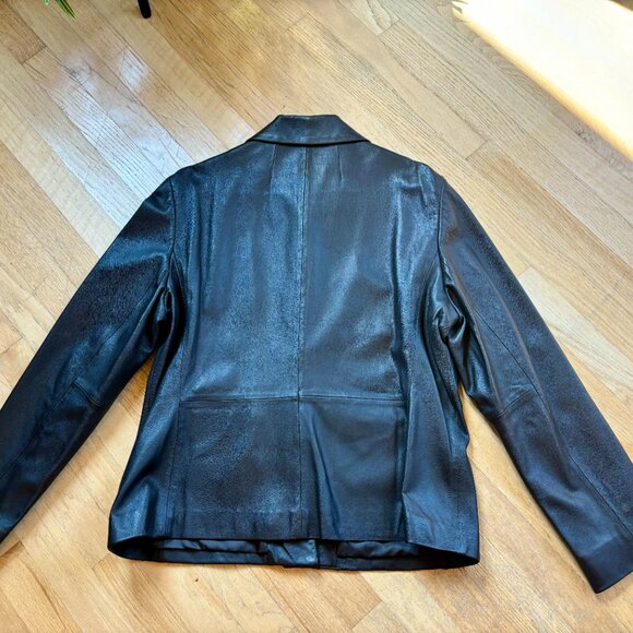 Jones New York Women's Dark Brown Leather Button-Up Jacket, Size: XL - Picture 8 of 16